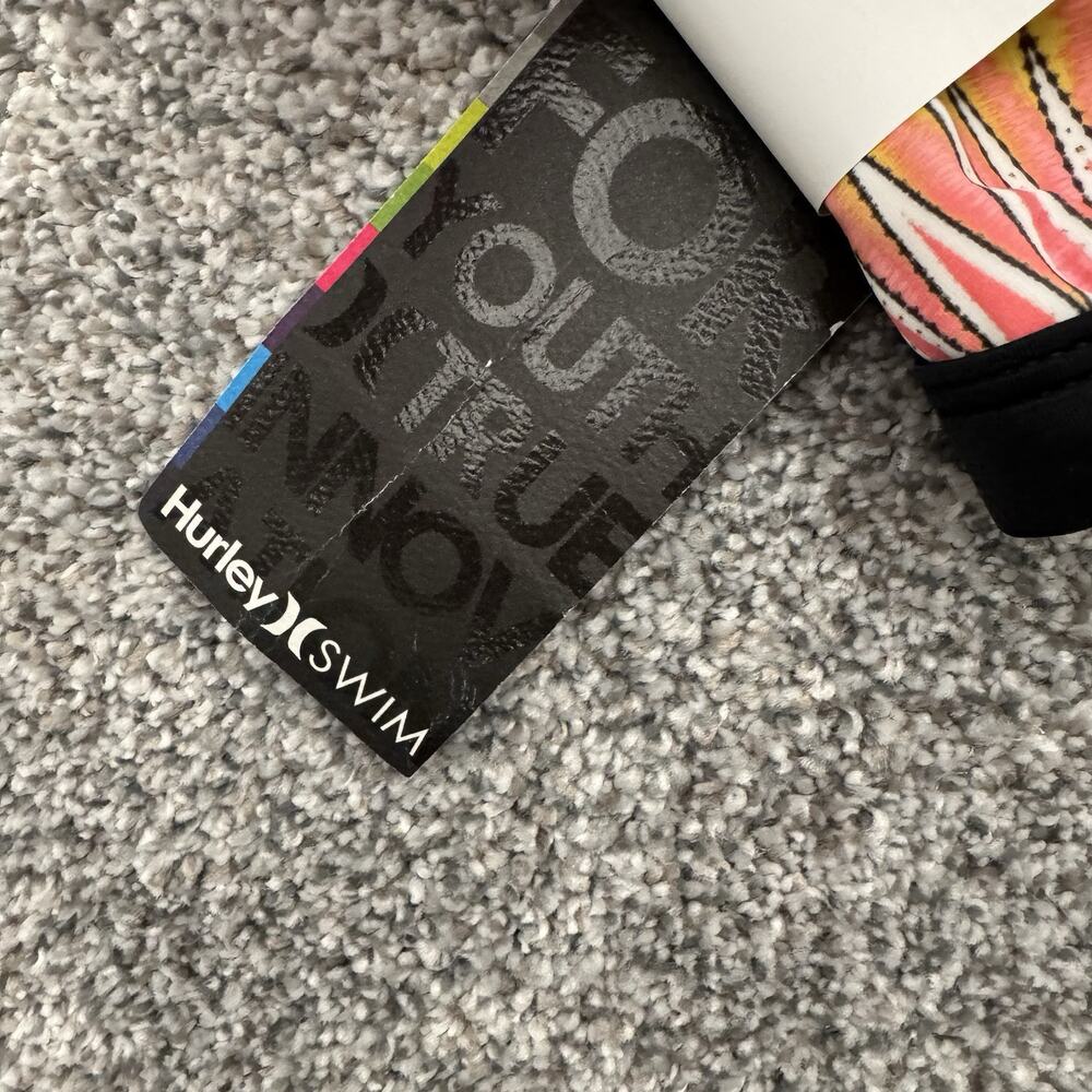 Hurley Halter Bikini Swim Top M Boho Chic Tribal Surfer Bright Rave Festival Y2K - Picture 3 of 7